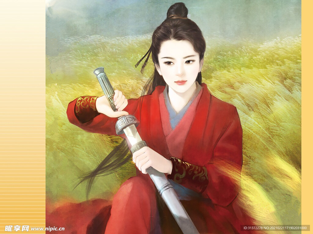 古装帅哥美女插画图片