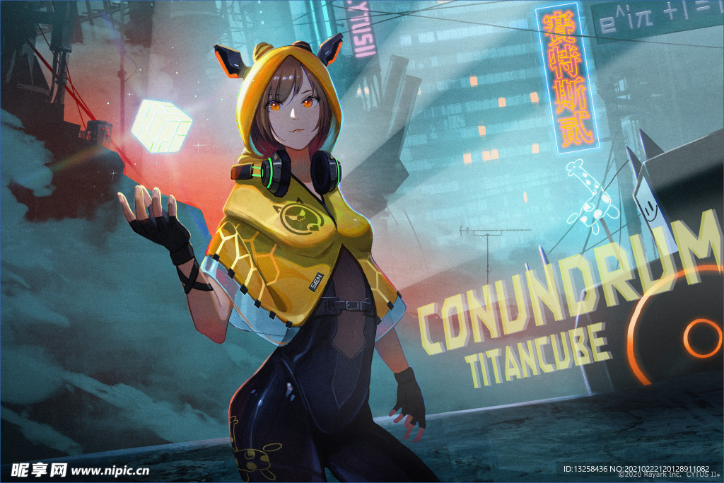 彩色动漫插画人物背景
