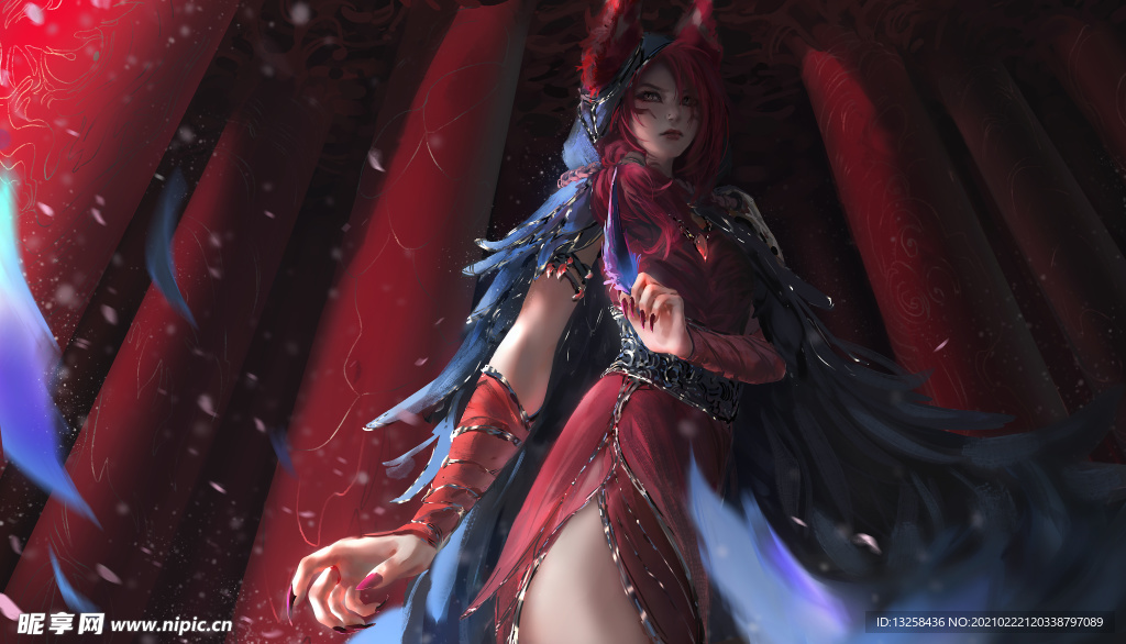 彩色动漫插画人物背景