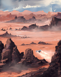 彩色动漫风景插画背景