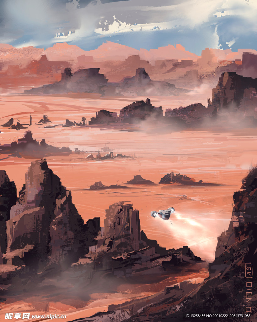 彩色动漫风景插画背景