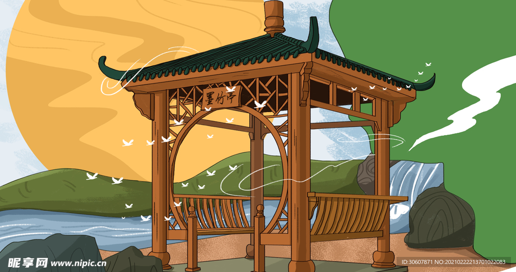古典插画建筑