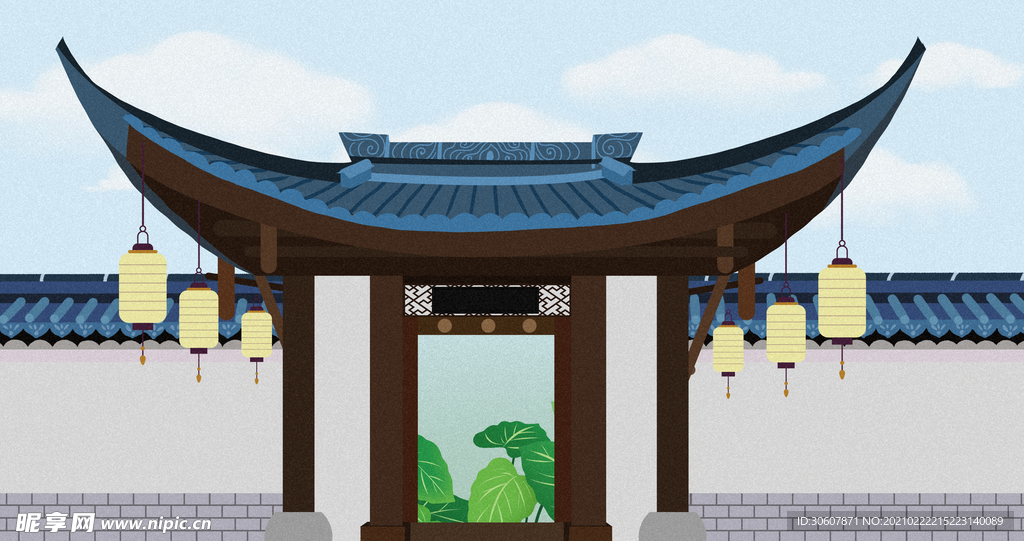 古典插画建筑