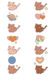 卡通猫咪分割线插画