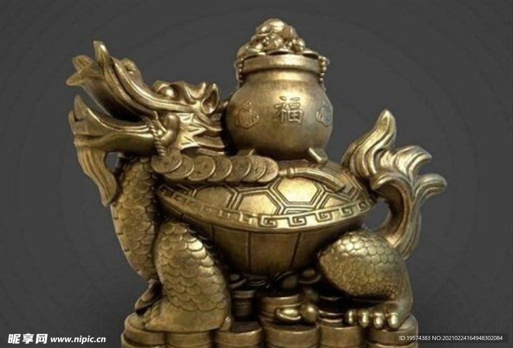 3Dmax 乌龟雕像铜像摆件