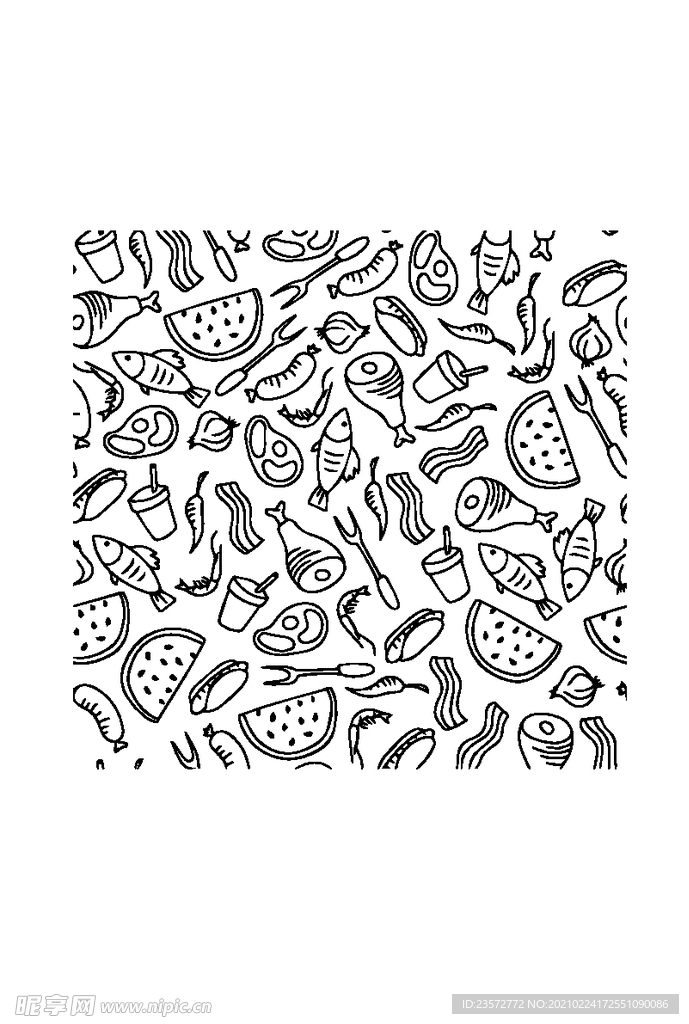 食物手绘底纹