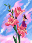 水墨女神节插画