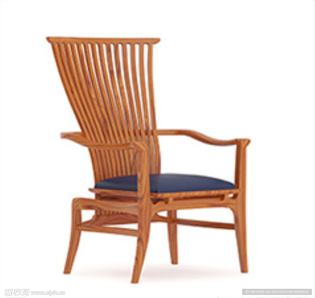 C4D模型木头实木椅子