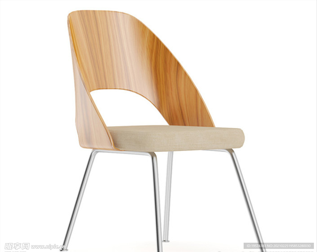 C4D模型木质简约椅子
