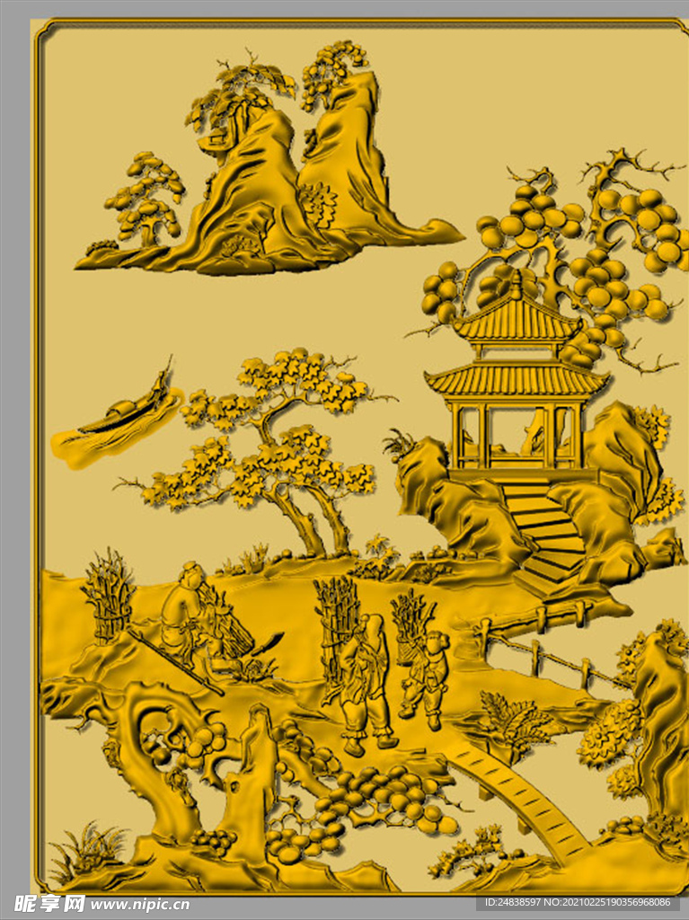 CAD浮雕装饰画模型
