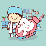牙齿医疗手绘图标矢量