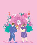 卡通花卉插画