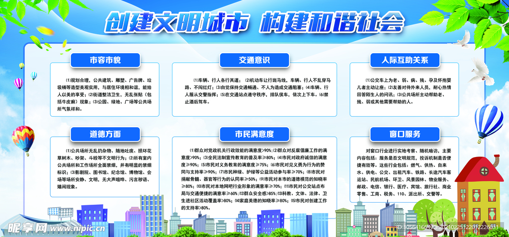 创建文明城市社会公益海报素材