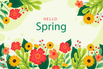 Spring你好春天春季矢量