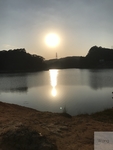 水库日落