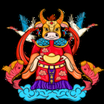 牛年招财插画