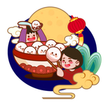 元宵节可爱形象汤圆