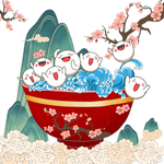 元宵节可爱形象汤圆