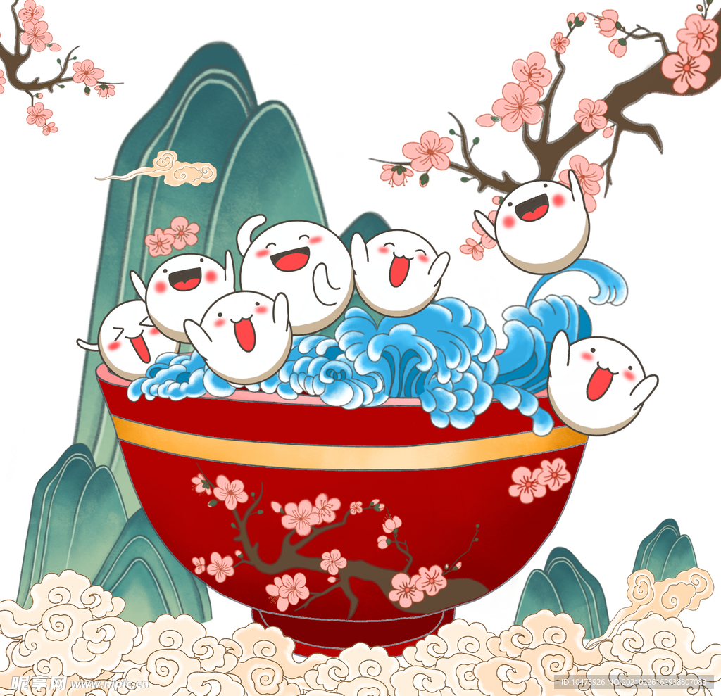 元宵节可爱形象汤圆