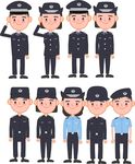 警察公安服饰卡通形象