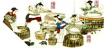 古代作坊插画