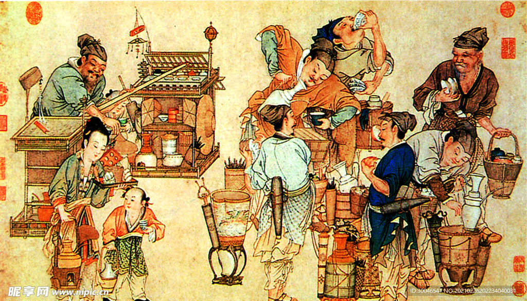 古代集市插画