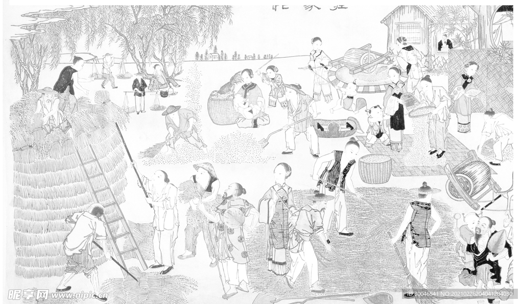 丰收线稿