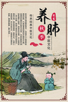 养肺中医文化传统宣传海报素材