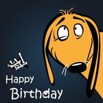 卡通黄狗生日贺卡