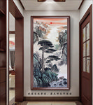 迎客松山水画