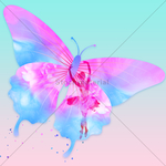 手绘水彩蝴蝶插画彩蝶