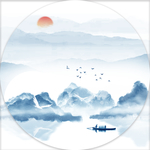 圆形意境山水