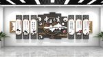 新中式木纹医院文化墙