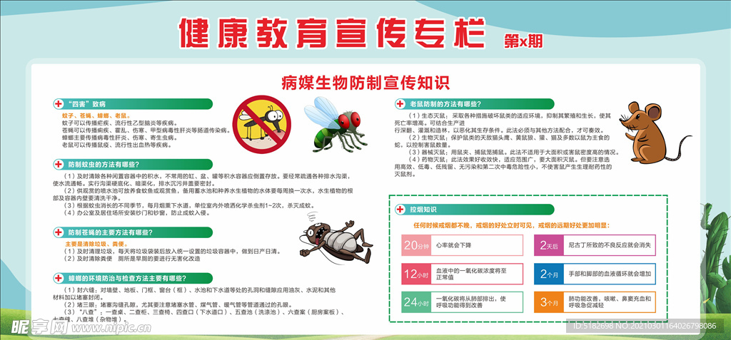 健康教育 宣传栏 四害 防虫