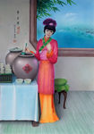 卓文君  水彩画