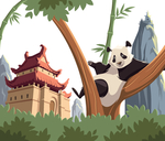 树杈上的熊猫