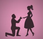 求婚男女剪影