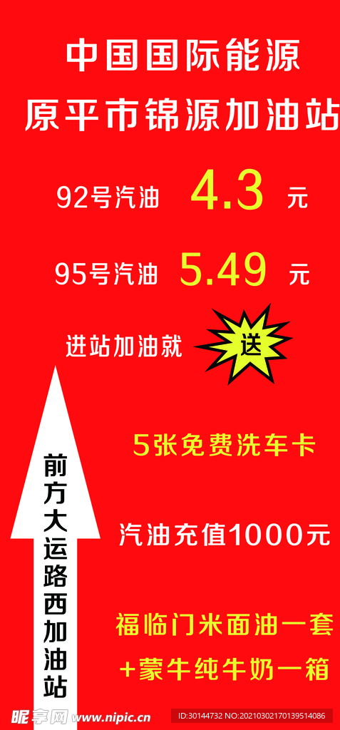 加油站指向牌