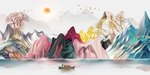 抽象山水背景