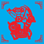 骑羊剪纸