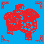 骑羊剪纸