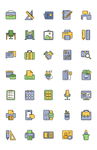icon扁平风商务办公图标