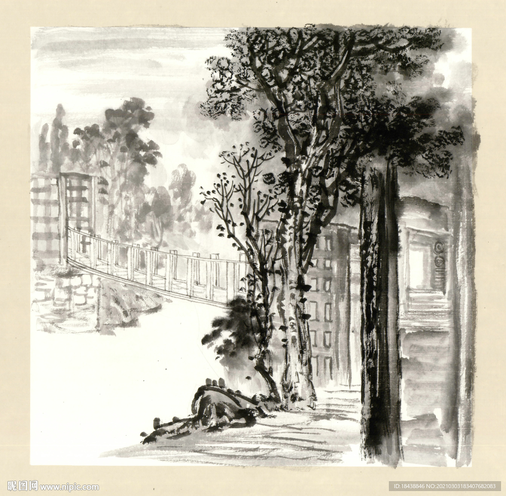 水墨山水画