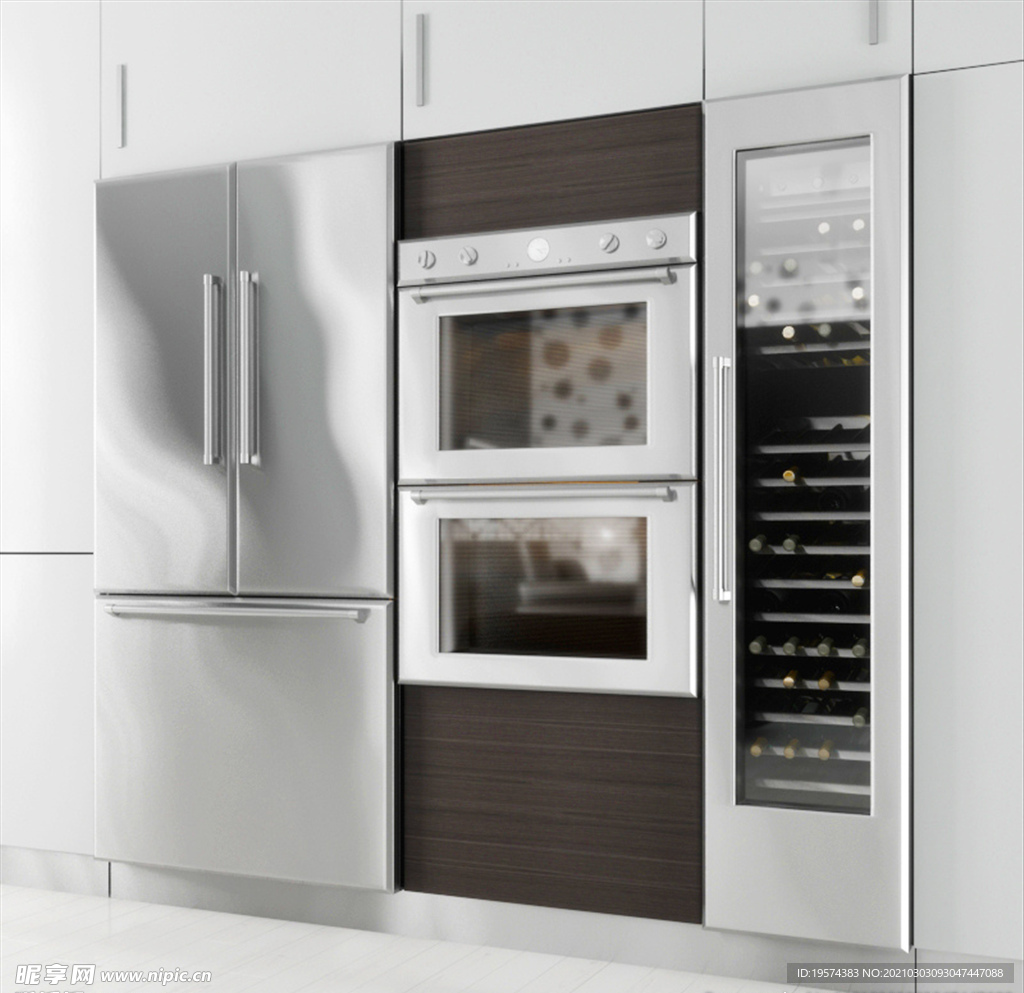 C4D 模型冰箱橱柜烤箱洗碗机
