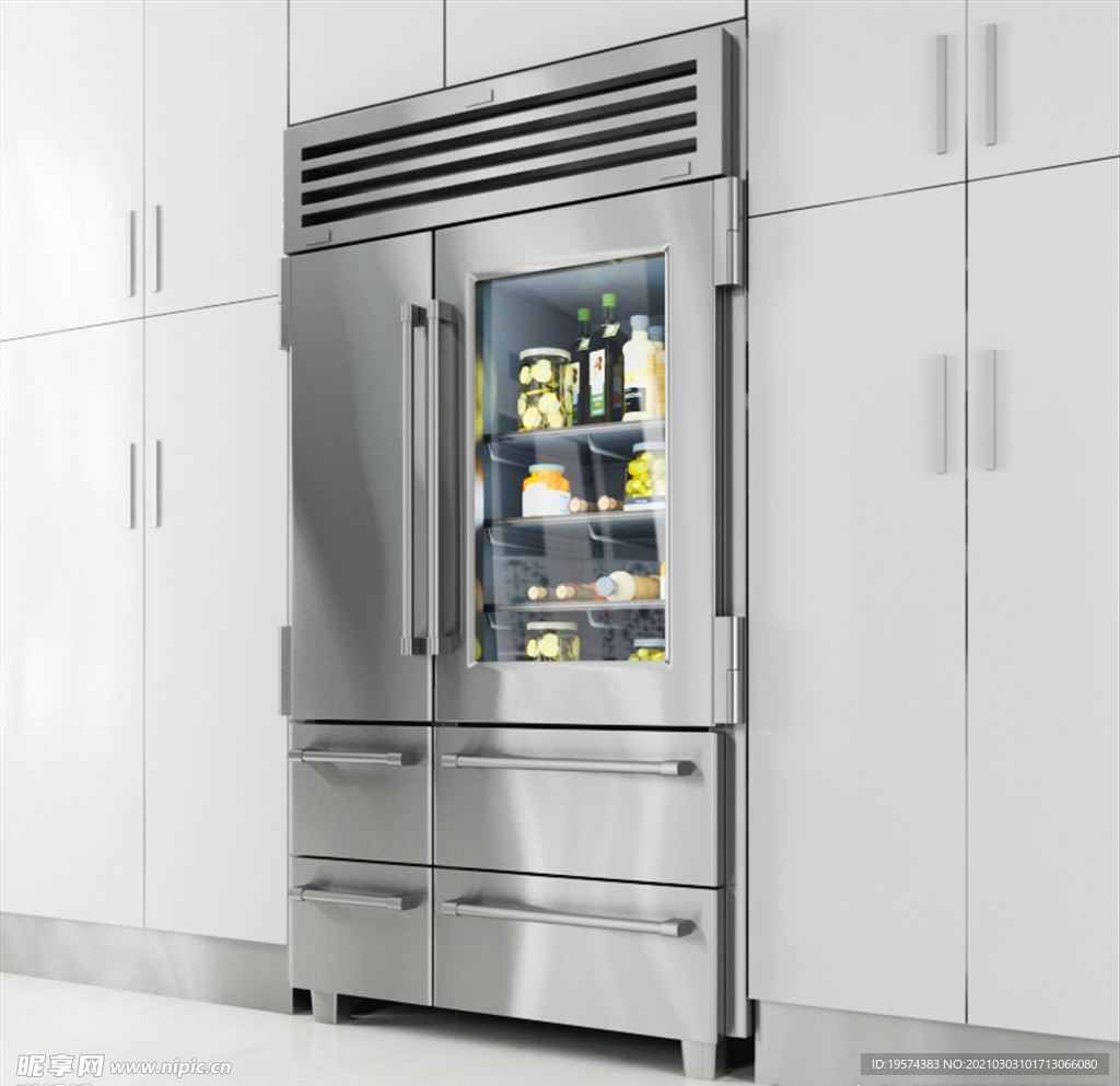 C4D 模型冰箱橱柜烤箱洗碗机
