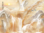 流水生财大理石背景墙