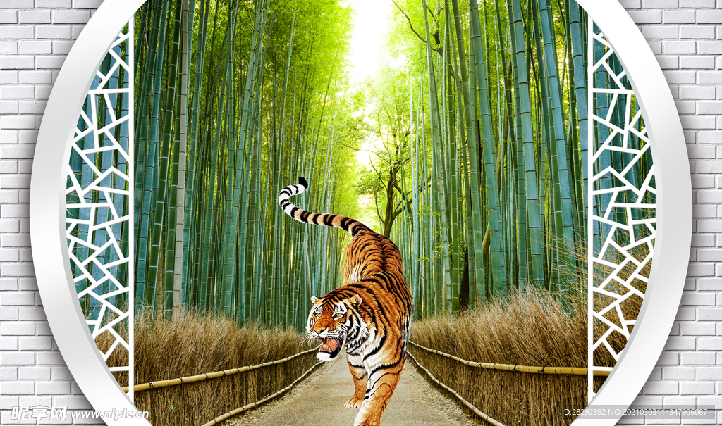 假窗竹林风景