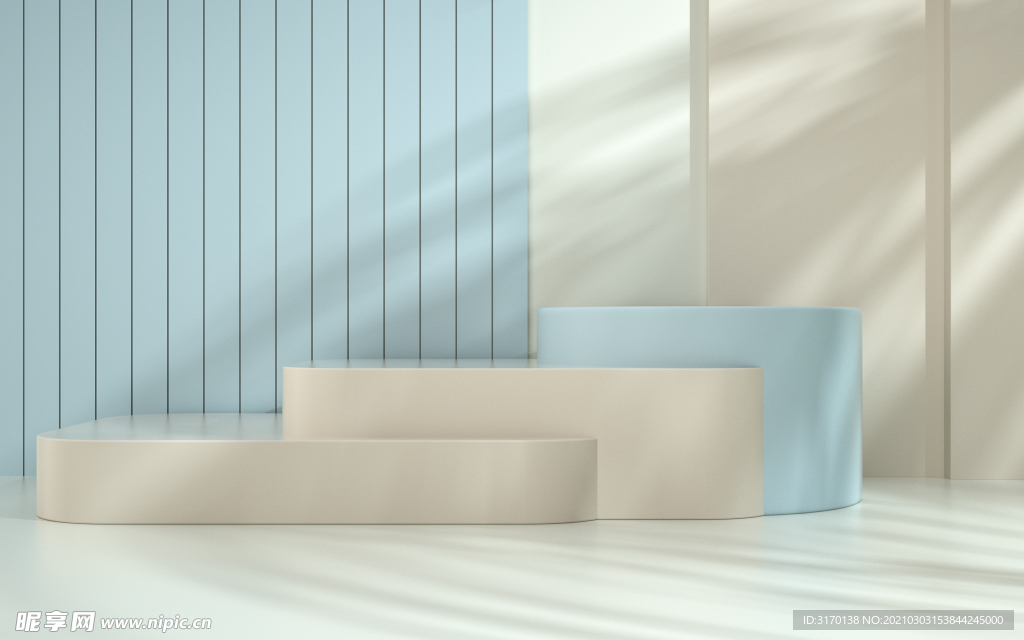 清新几何c4d背景图片简约海