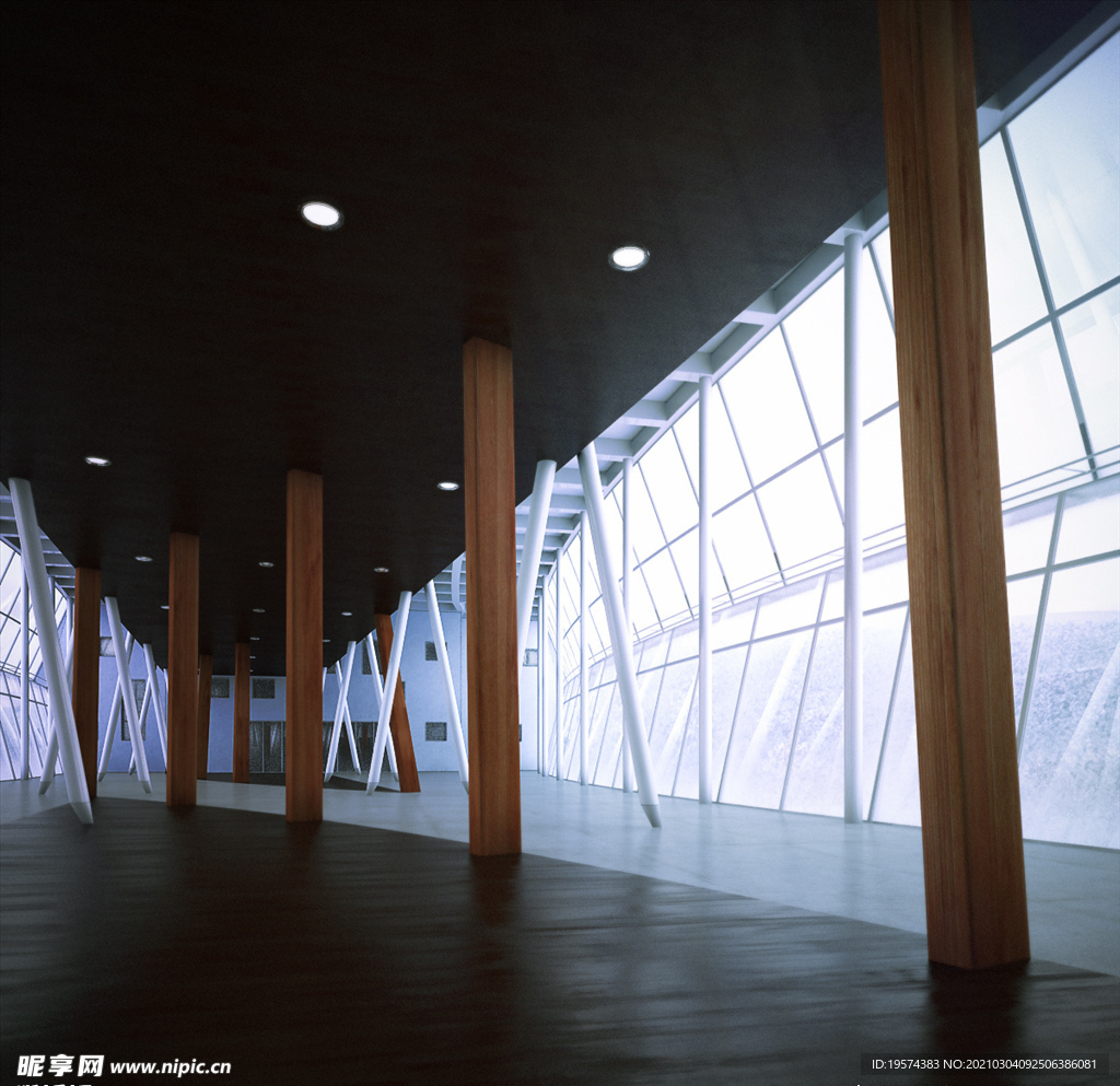 C4D 模型建筑室内大厅大堂