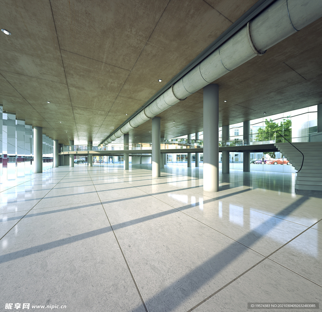 C4D 模型建筑室内大厅大堂